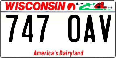WI license plate 747OAV