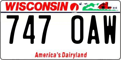 WI license plate 747OAW