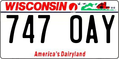 WI license plate 747OAY