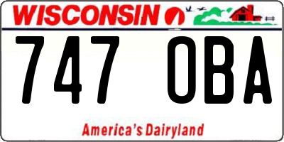 WI license plate 747OBA