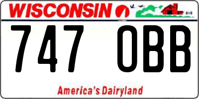 WI license plate 747OBB