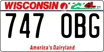 WI license plate 747OBG