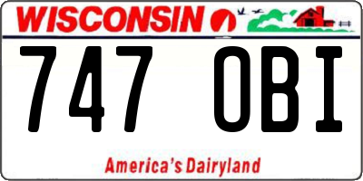 WI license plate 747OBI