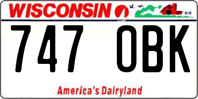 WI license plate 747OBK