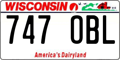 WI license plate 747OBL