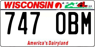 WI license plate 747OBM