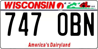 WI license plate 747OBN