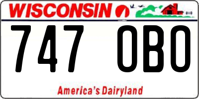 WI license plate 747OBO