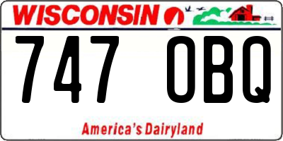 WI license plate 747OBQ