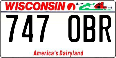 WI license plate 747OBR