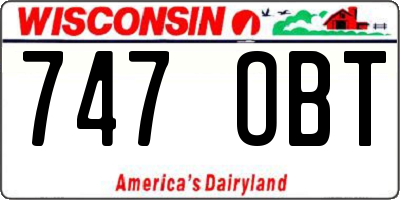 WI license plate 747OBT