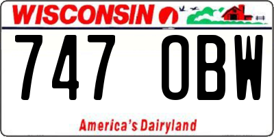 WI license plate 747OBW