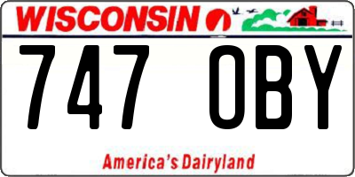 WI license plate 747OBY