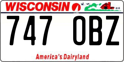 WI license plate 747OBZ