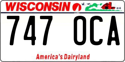WI license plate 747OCA