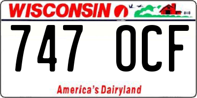 WI license plate 747OCF