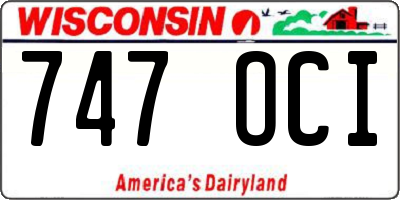 WI license plate 747OCI