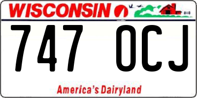 WI license plate 747OCJ