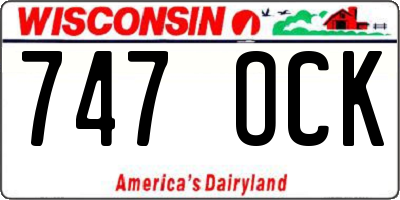 WI license plate 747OCK