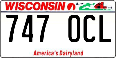 WI license plate 747OCL