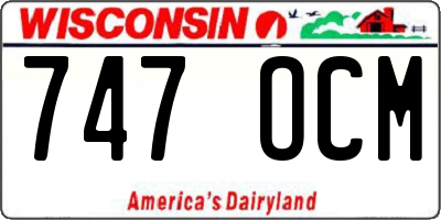 WI license plate 747OCM
