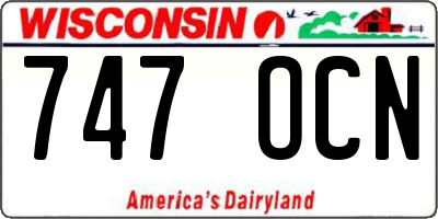 WI license plate 747OCN