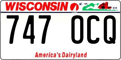 WI license plate 747OCQ