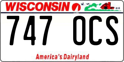 WI license plate 747OCS