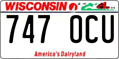 WI license plate 747OCU