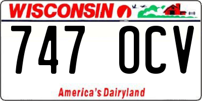WI license plate 747OCV
