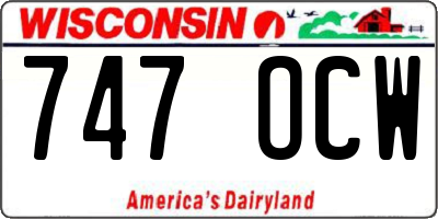 WI license plate 747OCW