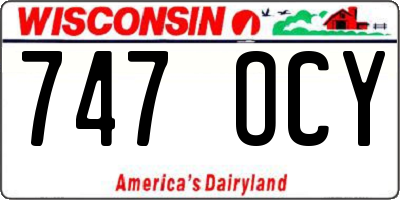 WI license plate 747OCY