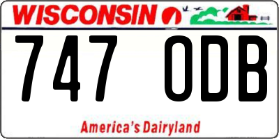 WI license plate 747ODB