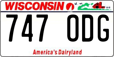 WI license plate 747ODG
