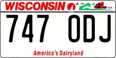 WI license plate 747ODJ