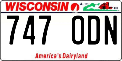 WI license plate 747ODN