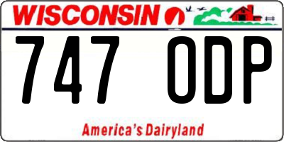 WI license plate 747ODP