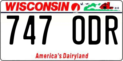 WI license plate 747ODR