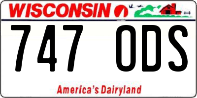 WI license plate 747ODS