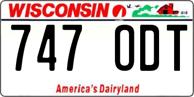 WI license plate 747ODT