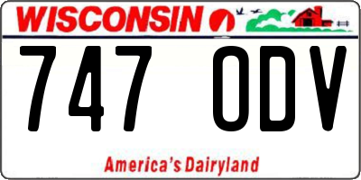 WI license plate 747ODV