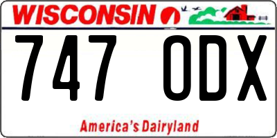 WI license plate 747ODX