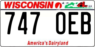 WI license plate 747OEB
