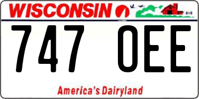WI license plate 747OEE