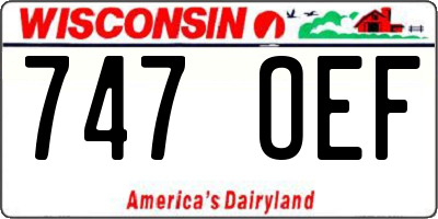 WI license plate 747OEF