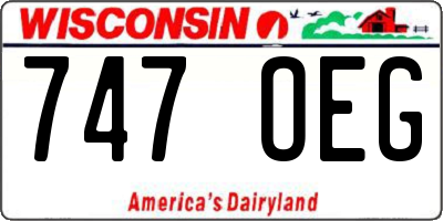 WI license plate 747OEG
