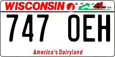 WI license plate 747OEH
