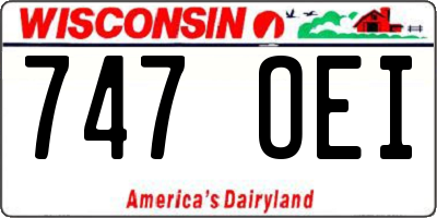 WI license plate 747OEI