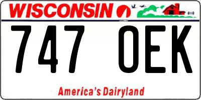 WI license plate 747OEK