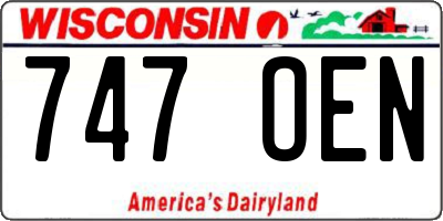 WI license plate 747OEN
